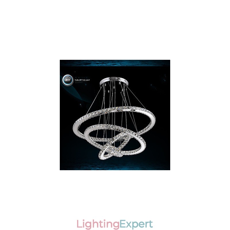 Modern Pendant Light Clear Crystal Ceiling Chandelier Lighting Lamp with D100CM+D80CM+D60CM+D40CM