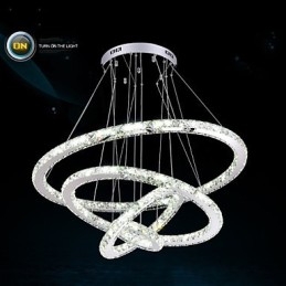 Modern Pendant Light Clear Crystal Ceiling Chandelier Lighting Lamp with D100CM+D80CM+D60CM+D40CM