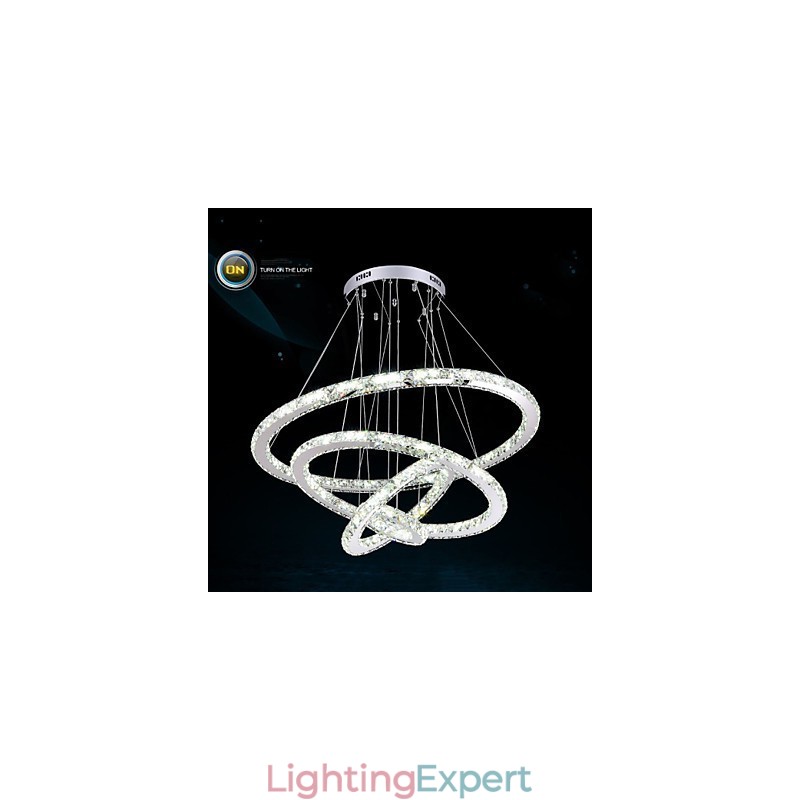 Modern Pendant Light Clear Crystal Ceiling Chandelier Lighting Lamp with D100CM+D80CM+D60CM+D40CM