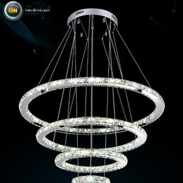 Modern Pendant Light Clear Crystal Ceiling Chandelier Lighting Lamp with D100CM+D80CM+D60CM+D40CM