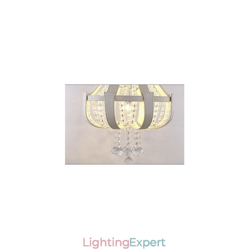 Post Modern Luxury Leather Crystal Creative Lron Chandelier