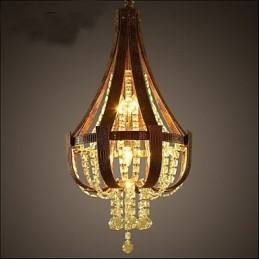 Post Modern Luxury Leather Crystal Creative Lron Chandelier