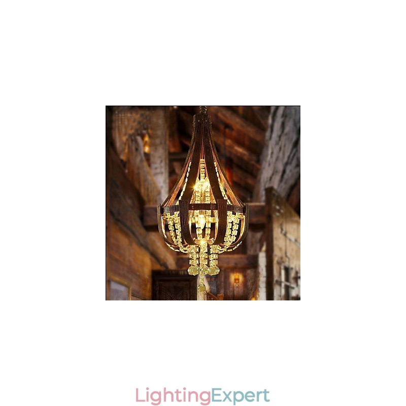 Post Modern Luxury Leather Crystal Creative Lron Chandelier