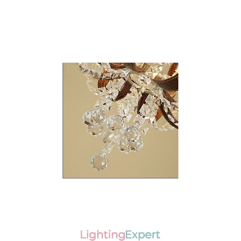 Post Modern Luxury Leather Crystal Creative Lron Chandelier