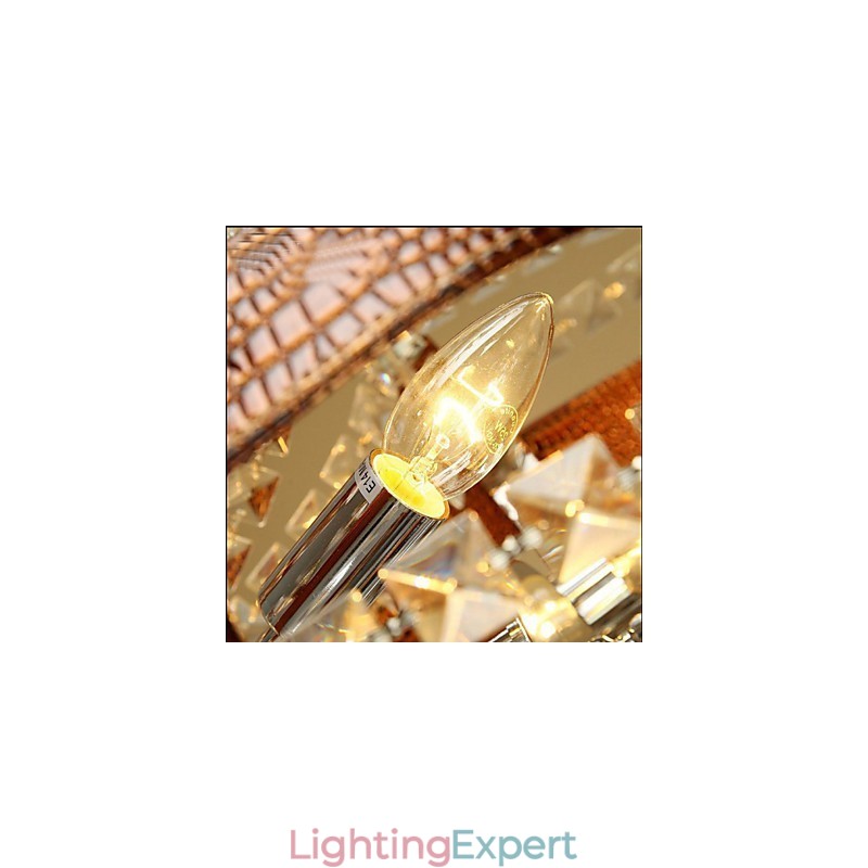 Post Modern Luxury Leather Crystal Creative Lron Chandelier
