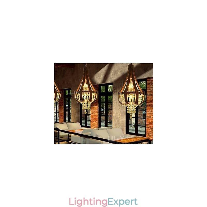 Post Modern Luxury Leather Crystal Creative Lron Chandelier