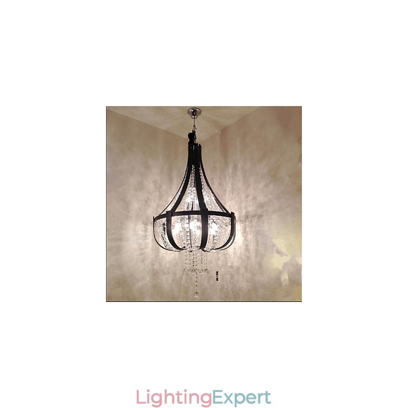 Post Modern Luxury Leather Crystal Creative Lron Chandelier