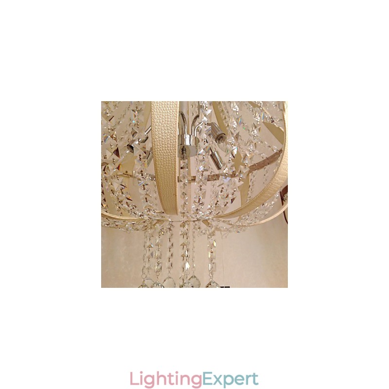 Post Modern Luxury Leather Crystal Creative Lron Chandelier