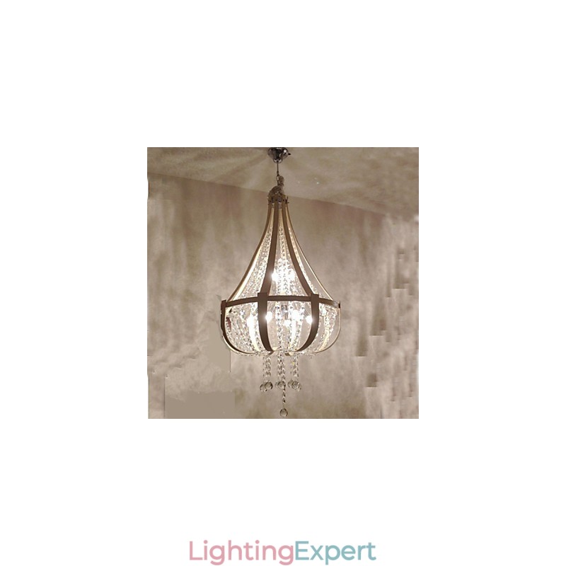 Post Modern Luxury Leather Crystal Creative Lron Chandelier