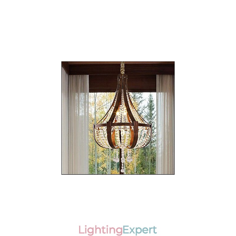 Post Modern Luxury Leather Crystal Creative Lron Chandelier