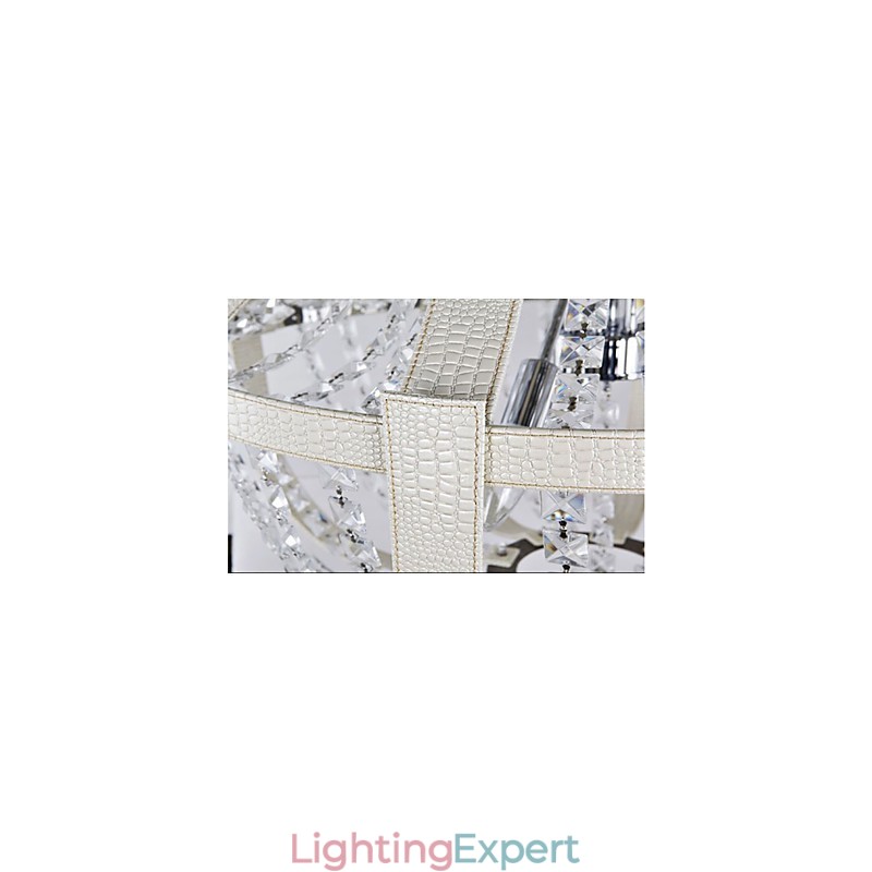 Post Modern Luxury Leather Crystal Creative Lron Chandelier
