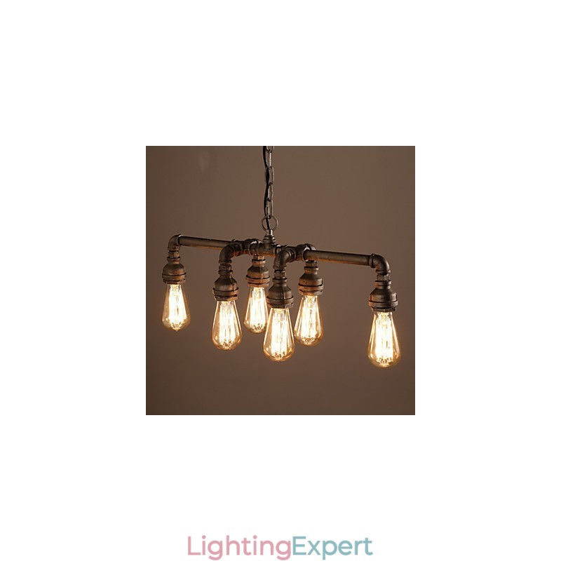 Edison Retro Loft Style Vintage Industrial Pendant Light Metal Water Pipe Luminaire Lampara Colgantes