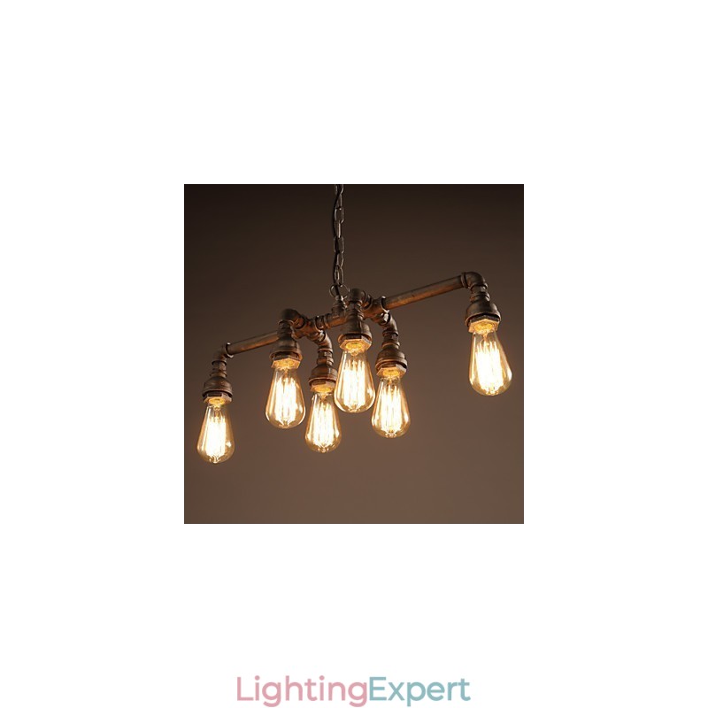 Edison Retro Loft Style Vintage Industrial Pendant Light Metal Water Pipe Luminaire Lampara Colgantes