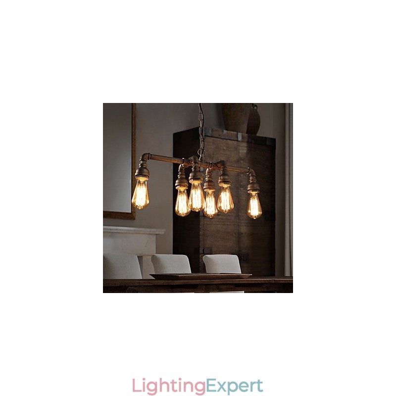 Edison Retro Loft Style Vintage Industrial Pendant Light Metal Water Pipe Luminaire Lampara Colgantes