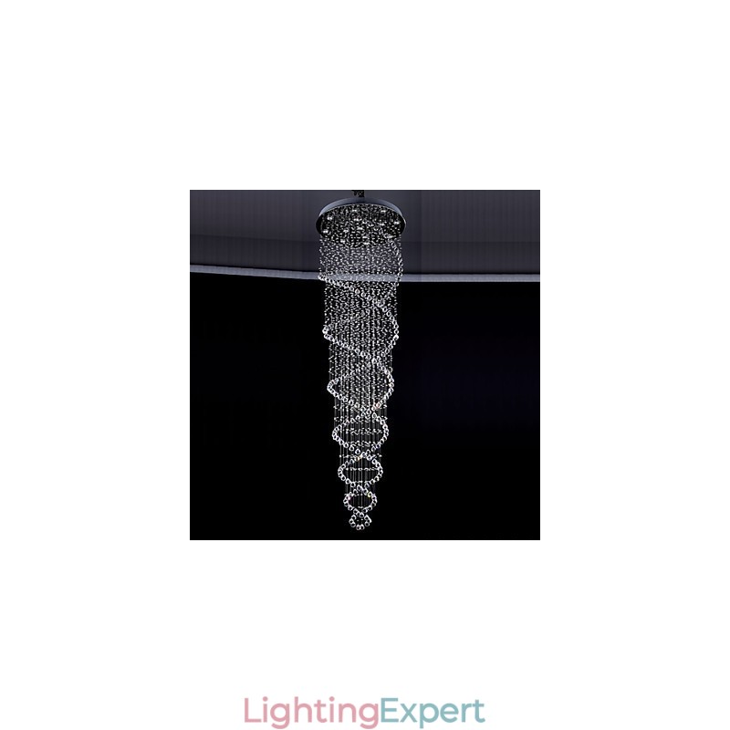 Ceiling Crystal Pendant Lighting Lamps 13 Lights Modern Silver Canpoy Transparent K9 Crystal Fixtures