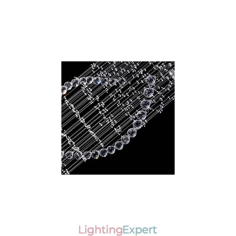 Ceiling Crystal Pendant Lighting Lamps 13 Lights Modern Silver Canpoy Transparent K9 Crystal Fixtures