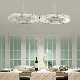Contemporary Crystal Chrome Metal Pendant Light