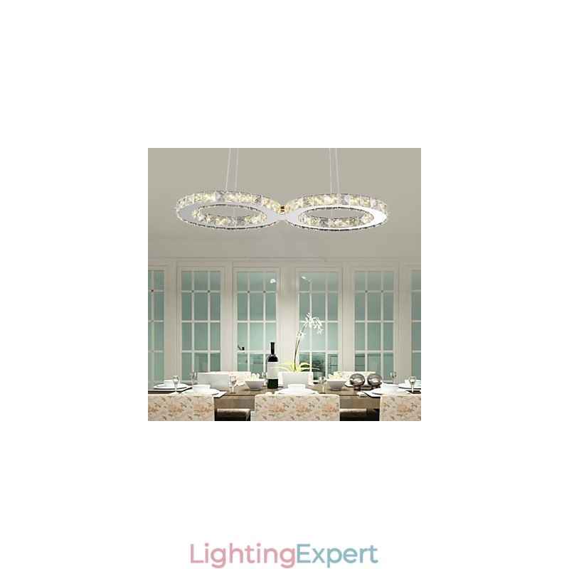 Contemporary Crystal Chrome Metal Pendant Light