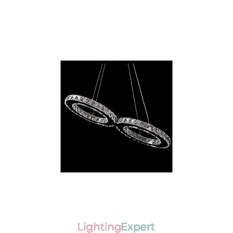 Contemporary Crystal Chrome Metal Pendant Light