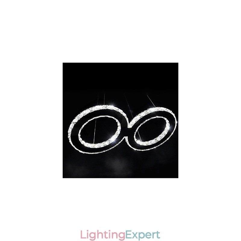 Contemporary Crystal Chrome Metal Pendant Light