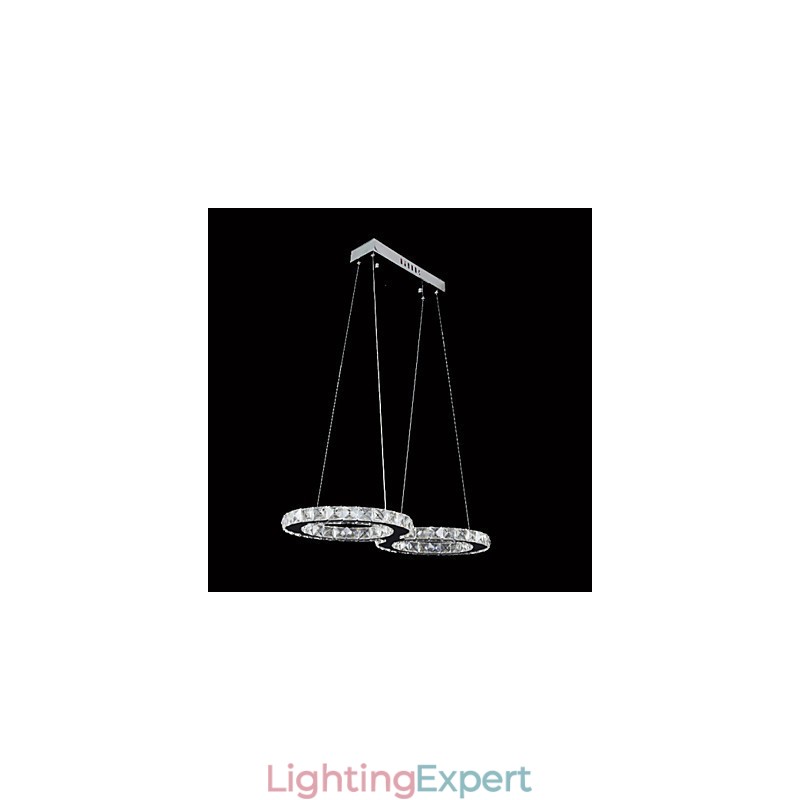 Contemporary Crystal Chrome Metal Pendant Light