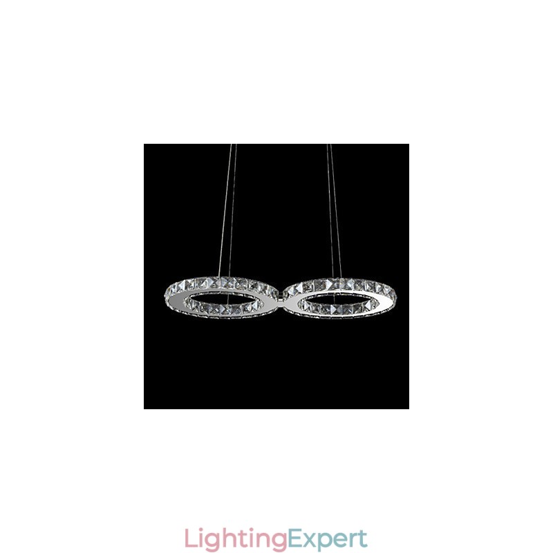 Contemporary Crystal Chrome Metal Pendant Light