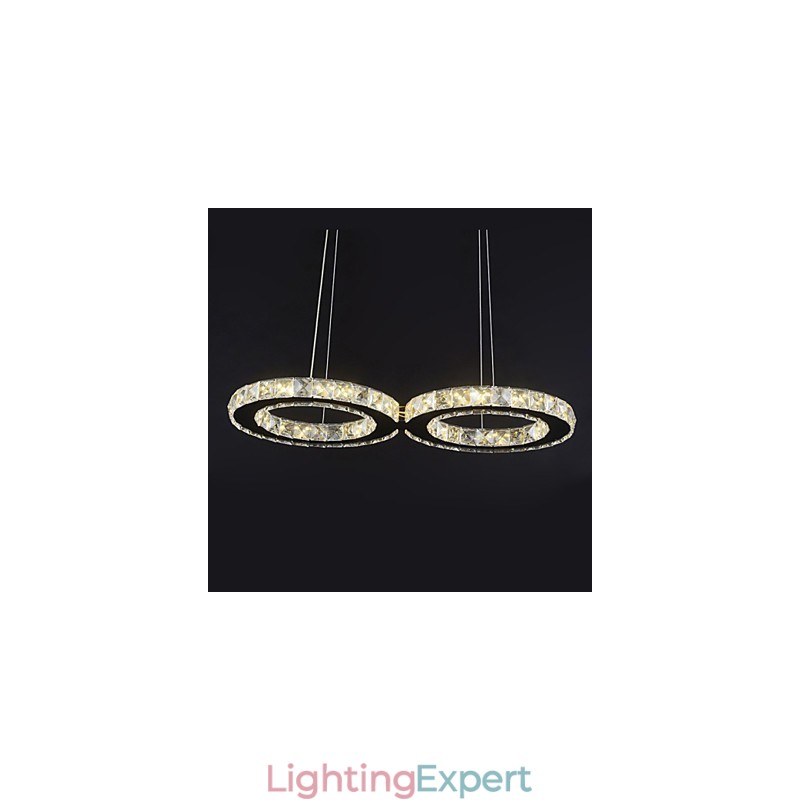 Contemporary Crystal Chrome Metal Pendant Light