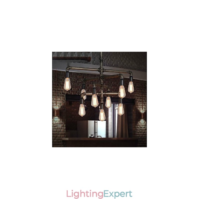 Traditional Classic Vintage Retro Lantern Country Painting Metal Pendant Light