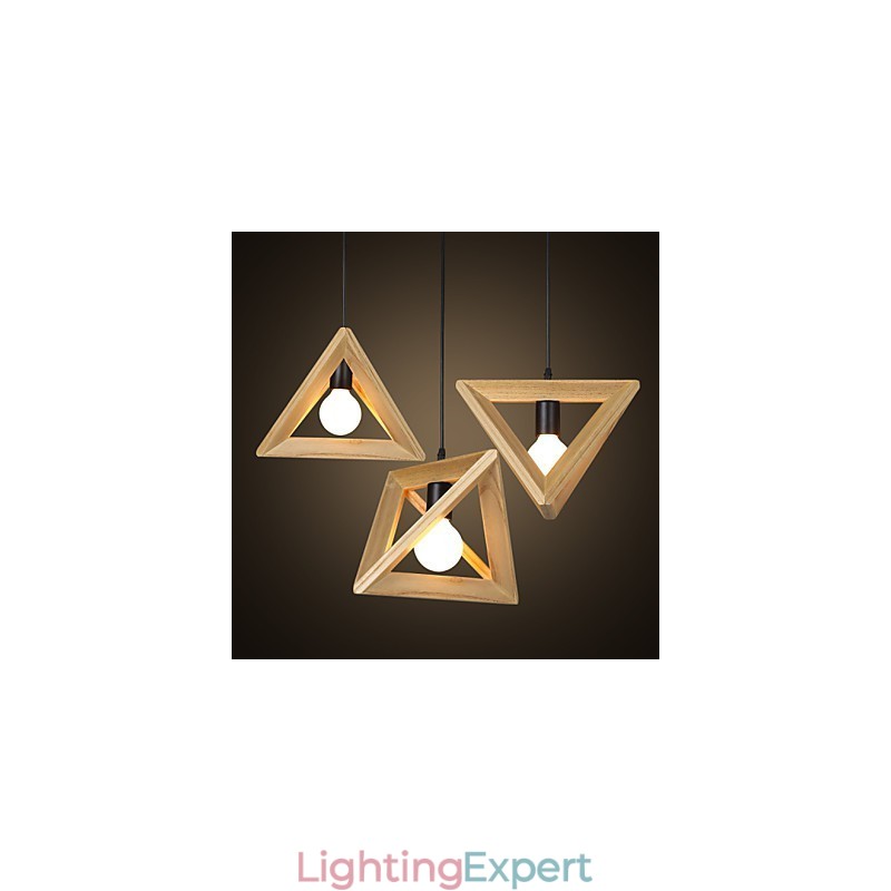 European Style Creative Country Restoring Ancient Ways Triangular Wood Box Droplight