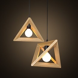 European Style Creative Country Restoring Ancient Ways Triangular Wood Box Droplight
