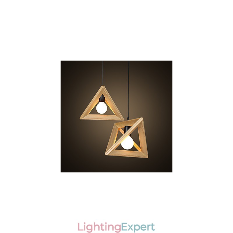 European Style Creative Country Restoring Ancient Ways Triangular Wood Box Droplight