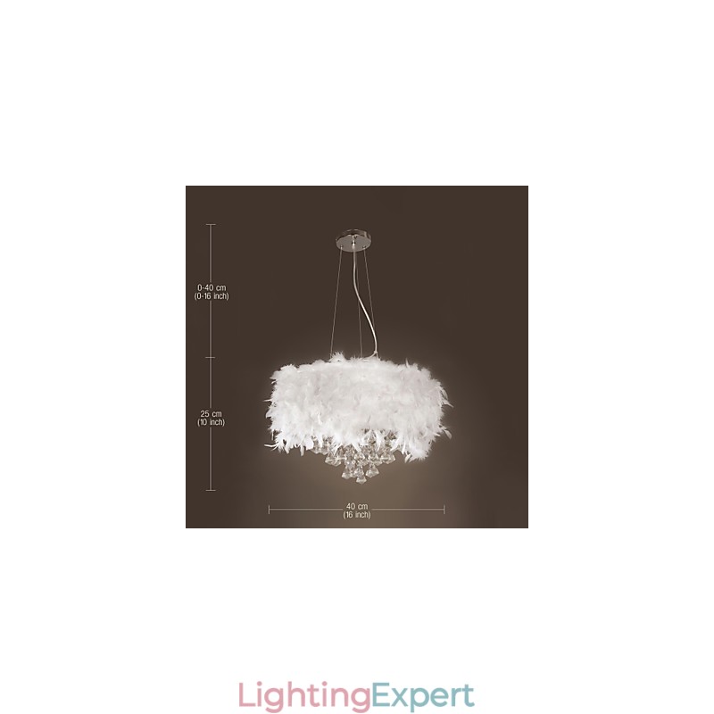 Modern Contemporary Drum Crystal Mini Style Electroplated Pendant Light