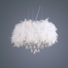 Modern Contemporary Drum Crystal Mini Style Electroplated Pendant Light