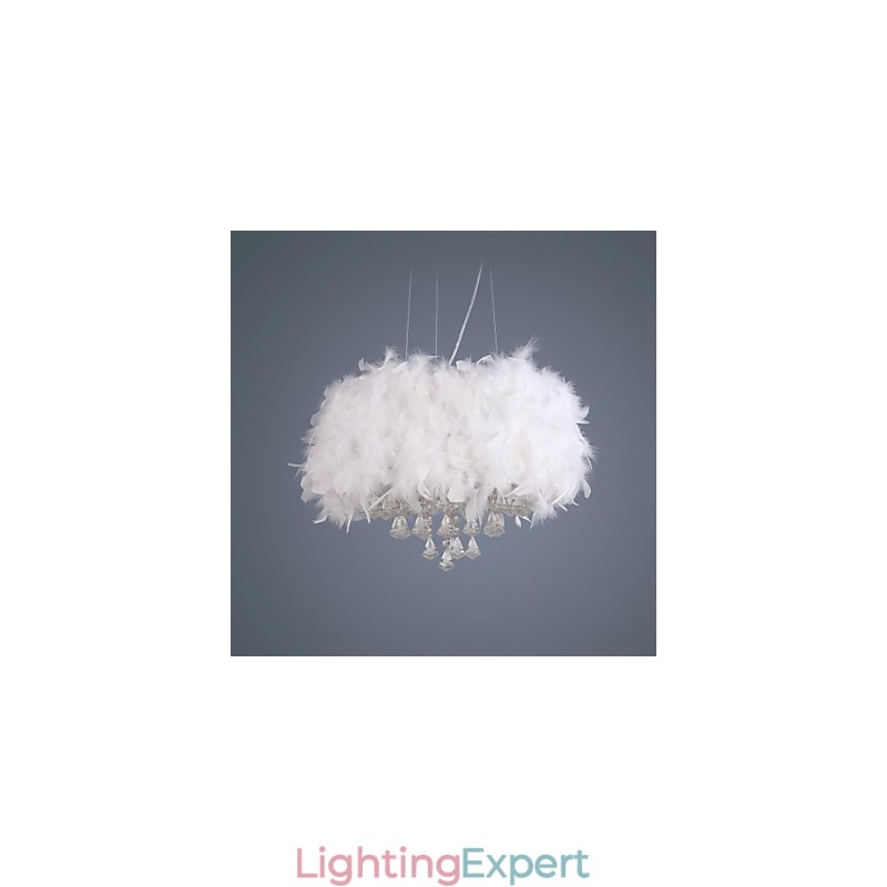 Modern Contemporary Drum Crystal Mini Style Electroplated Pendant Light