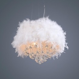 Modern Contemporary Drum Crystal Mini Style Electroplated Pendant Light