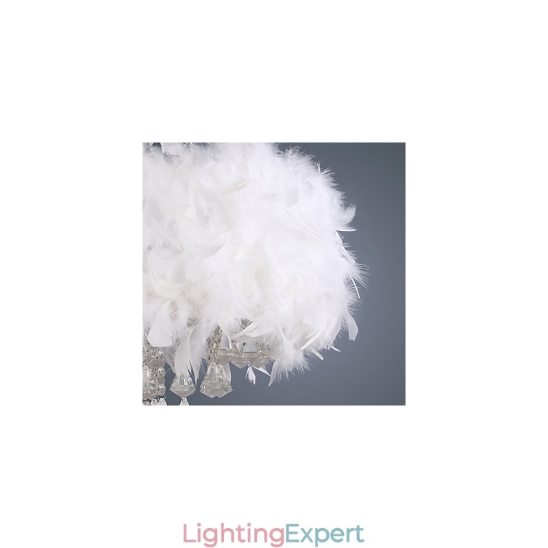Modern Contemporary Drum Crystal Mini Style Electroplated Pendant Light