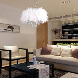 Modern Contemporary Drum Crystal Mini Style Electroplated Pendant Light