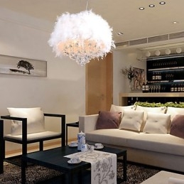 Modern Contemporary Drum Crystal Mini Style Electroplated Pendant Light