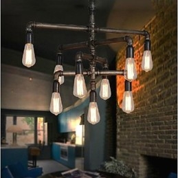 Traditional Classic Vintage Retro Lantern Country Painting Metal Pendant Light