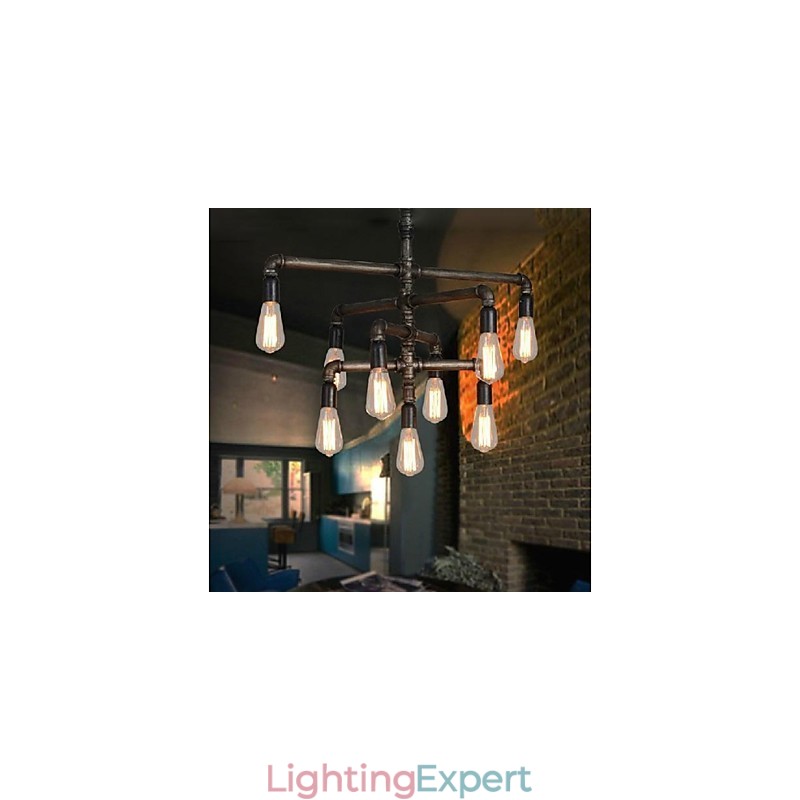 Traditional Classic Vintage Retro Lantern Country Painting Metal Pendant Light