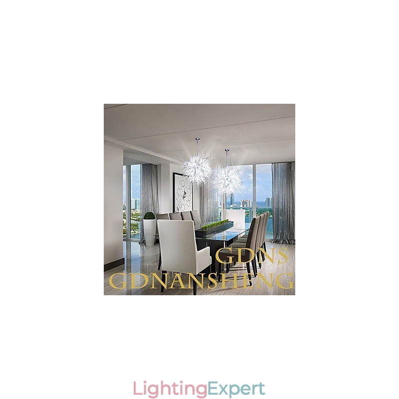 Globe Crystal Chrome Metal Chandelier Pendant Light