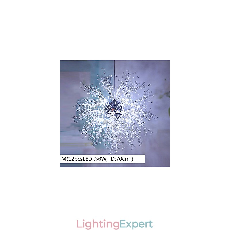 Globe Crystal Chrome Metal Chandelier Pendant Light