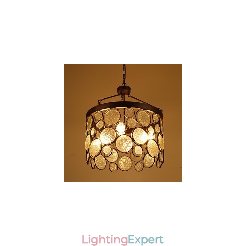 Vintage Iron Glass Chandelier
