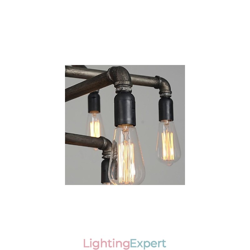 Traditional Classic Vintage Retro Lantern Country Painting Metal Pendant Light