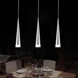 Modern Contemporary Chrome Metal Pendant Light