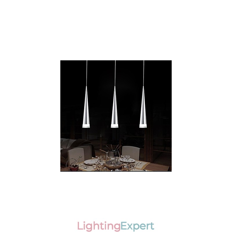Modern Contemporary Chrome Metal Pendant Light
