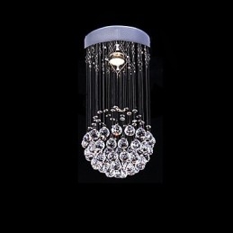 Modern Contemporary Crystal Electroplated Metal Chandelier Flush Mount