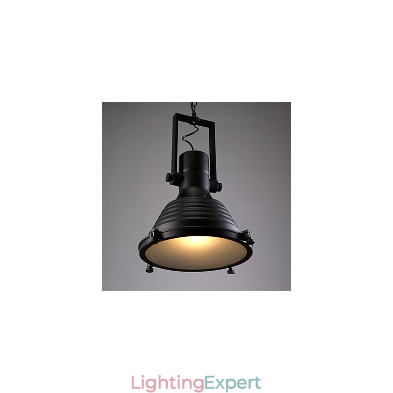 Black Retro Iron Pendant Lamp and Glass Shade Shop