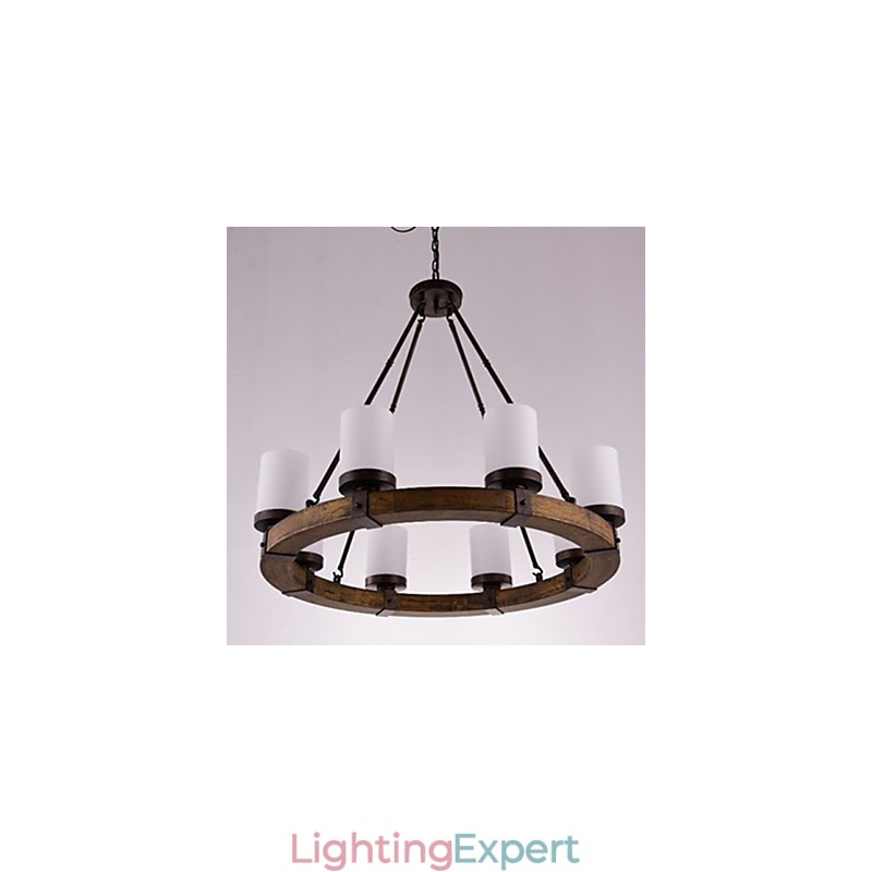 Vintage Old Wood Wooden Chandelier Do