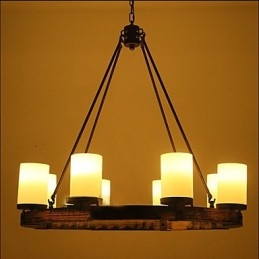 Vintage Old Wood Wooden Chandelier Do